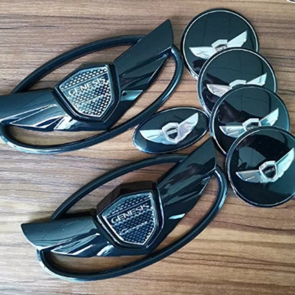 7PCS Black 3D Badge Emblems for 2010-2015 Hyundai Genesis Coupe - Picture 1 of 3